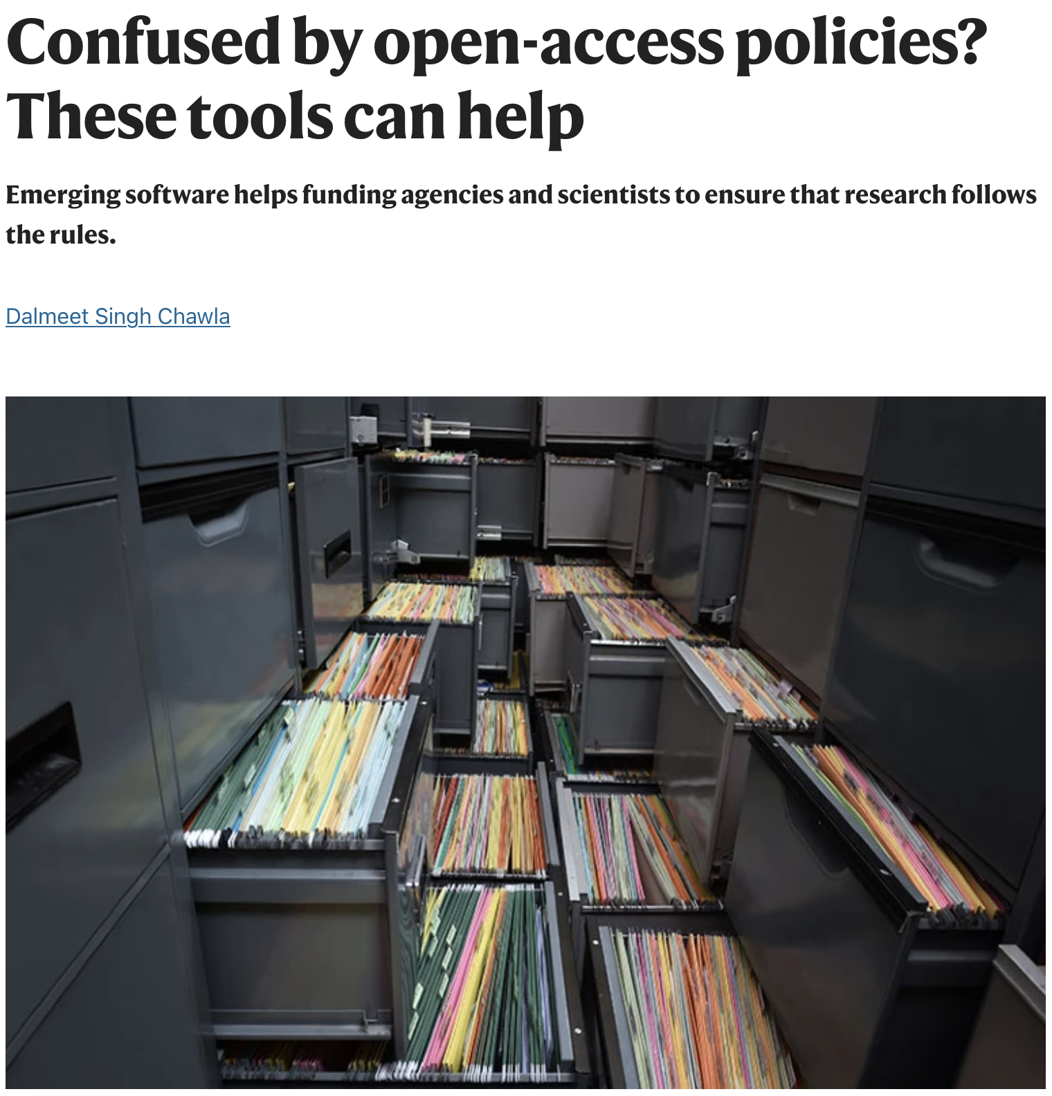 Nature features OA.Report's work putting OA policy into practice!