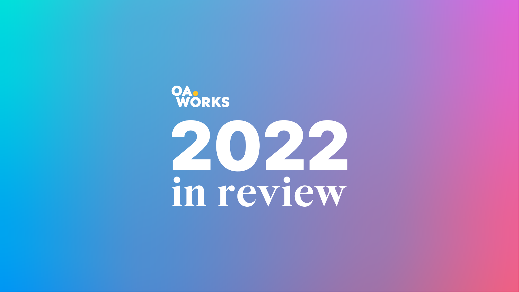The text ”2022 year in review” is imposed on a multi-colored background.