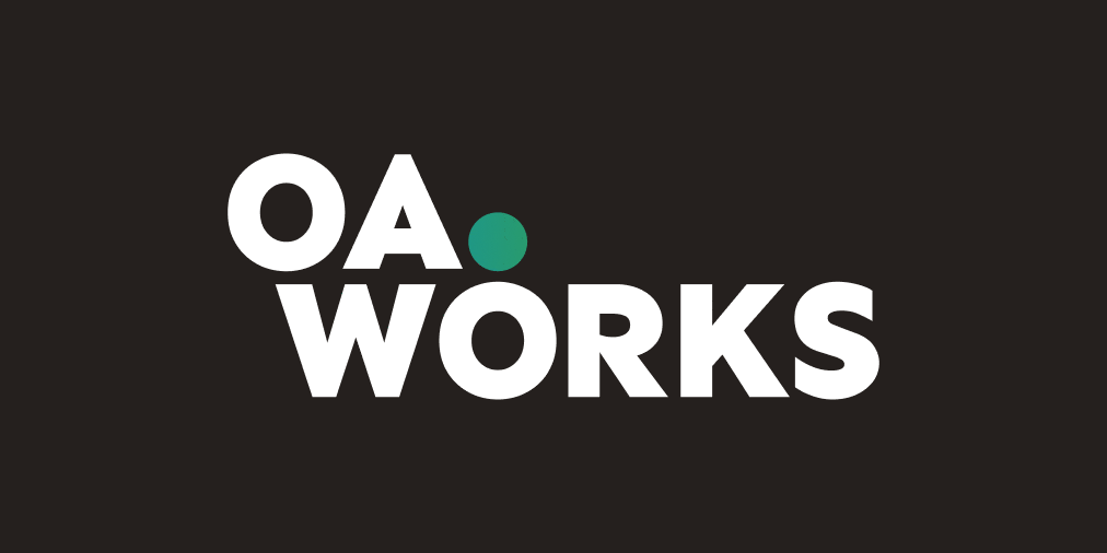 The dot in OA.Works wordmark expands to fill the page and reveal the Aligning Science Across Parkinson's logo.