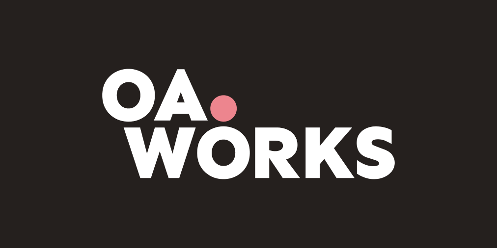 The dot in OA.Works wordmark expands to fill the page and reveal Wellcome logo.