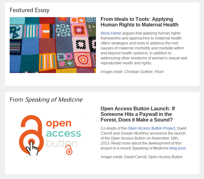 Open Access Button does speaking of Medicine front page