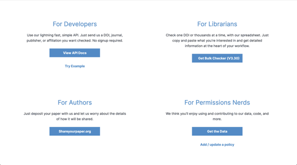 Making it easy to know how to self-archive a paper with a new API, tools, and new website.